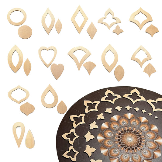 DAFENCHI 364 Pcs Wooden Mandala Painting Stencils, Dot Drawing Tools for Mandala Patterns, Drawing Stencils for Wood & Flat Surfaces, Portable Art Drawing Kit Painting Template