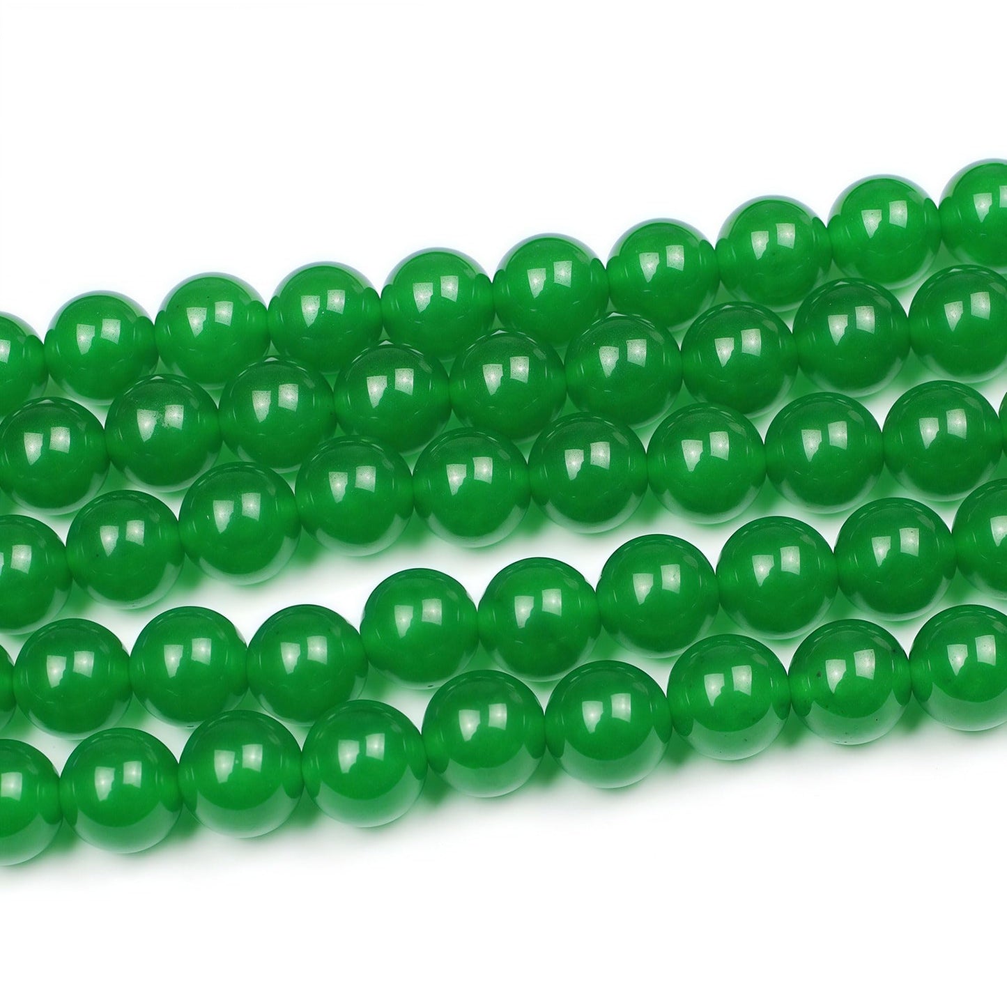 MJDCB Stone Beads Green Jade Round Loose Beads for Jewelry Making DIY Bracelet Necklace (8mm)