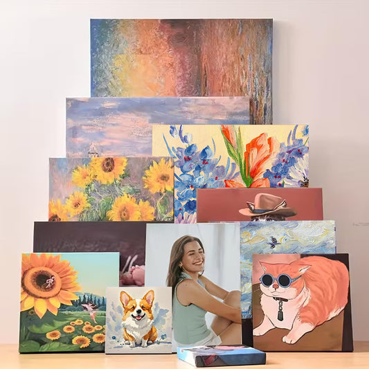 11x14" Wooden Canvas Float Frames - Wooden Photo frame Displays Picture 8x10"with Mat or 11x14 "without Mat - DIY Desktop and Wall Collage Picture Frames - Vertical & Horizontal Wood color 2 Pack