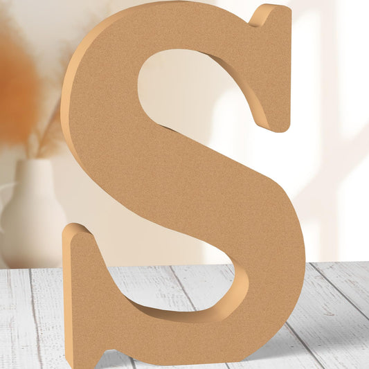 AOCEAN 12 Inch Designable Wood Letters Unfinished Wood Letters for Wall Decor Decorative Standing Letters Slices Sign Board Decoration for Craft Home Party Projects (S)
