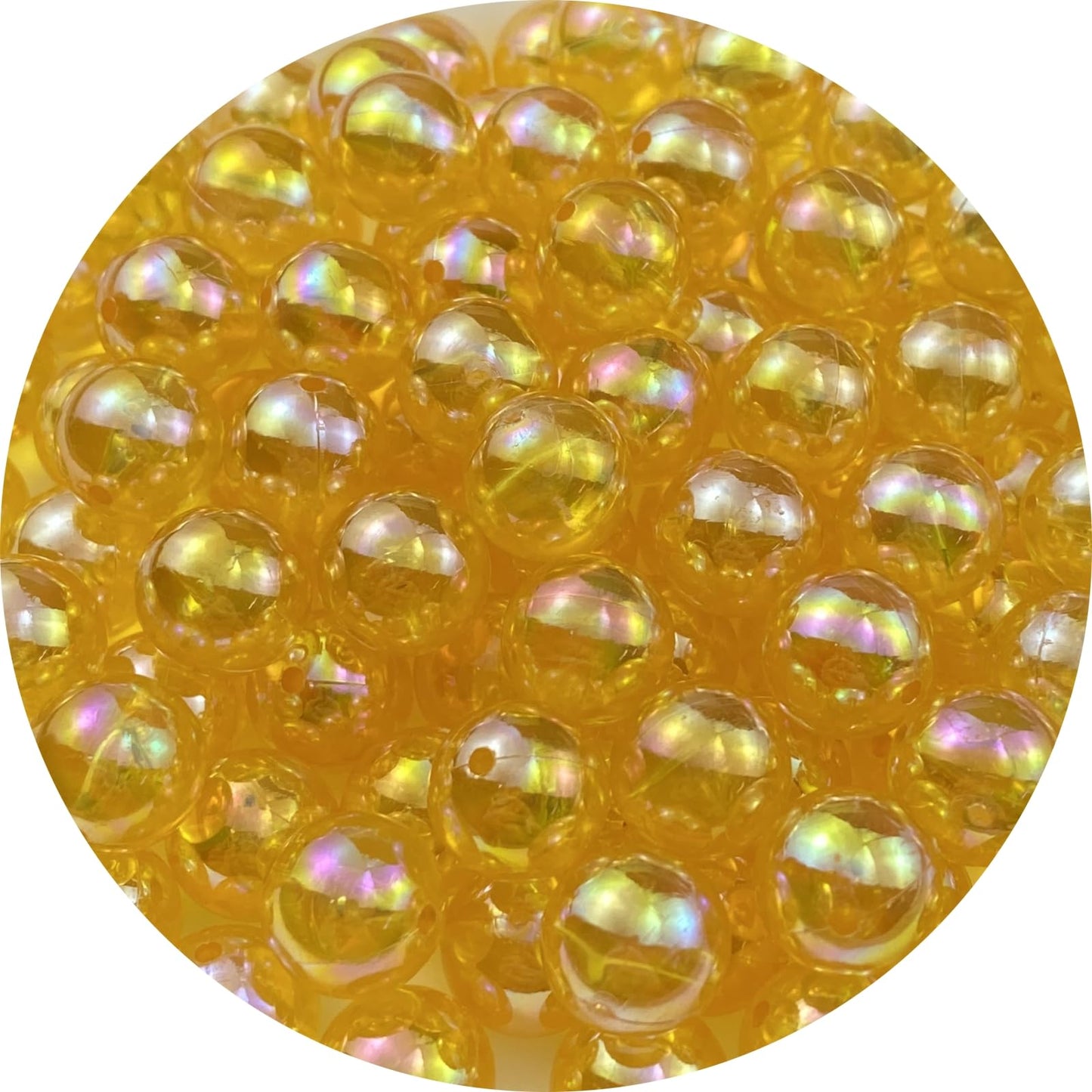 1000pcs Acrylic Round Beads 6mm AB Colors Craft Beads Round Spacer Beads with Holes for Earring Bracelet Necklace Key Chains Jewelry Making(Gold Yellow AB)