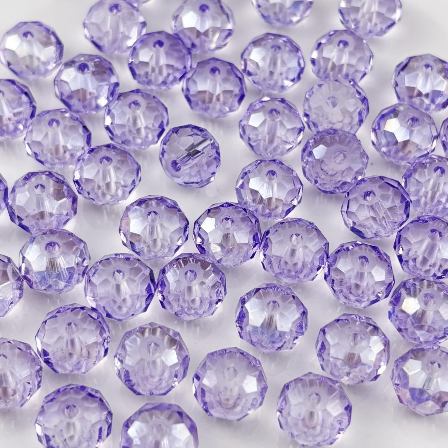 YHYPOCI 100pcs 8mm Crystal Glass Beads for Crafts Faceted Rondelle Glass Beads for Jewelry Making Crystal Spacer Beads for Necklaces Bracelets Earrings DIY Craft(Crystal Purple AB)