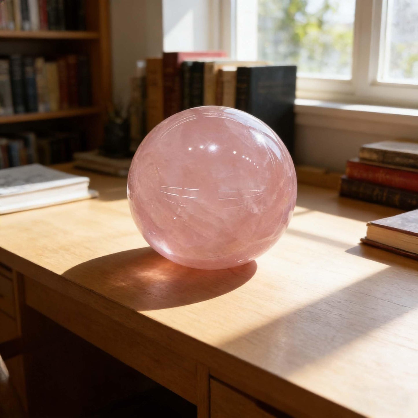 AierCrystal Natural Stone Crystal Sphere Feng Shui Home Decoration Ball Positive Energy Scrying Orb for Meditation Tool for Spiritual Space Purification Globe Diameter 4-5cm Pink Crystal Sphere