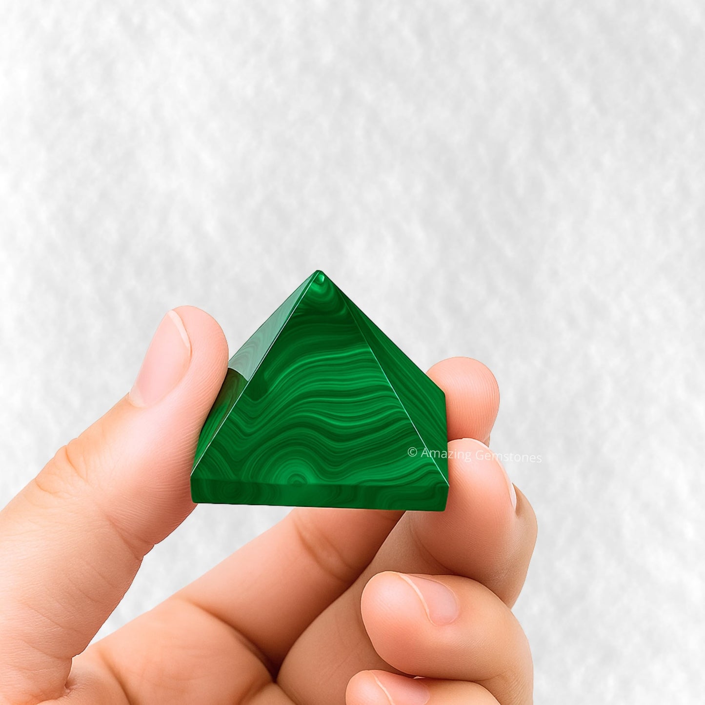 Amazing Gemstone Malachite Pyramid Crystal Healing Stones - 1" Great Pyramid Figurine of Natural Stone Pyramid for Meditation, Reiki, Chakra Balancing and Crystal Pyramids Grid