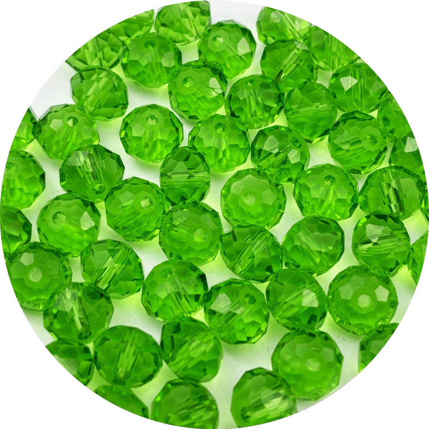 YUEXIGO 500pcs 4mm Crystal Glass Beads for Jewelry Making, Faceted Rondelle Glass Spacer Beads for Wind Chimes Bracelet Earring Necklace DIY Craft(Grass Green)
