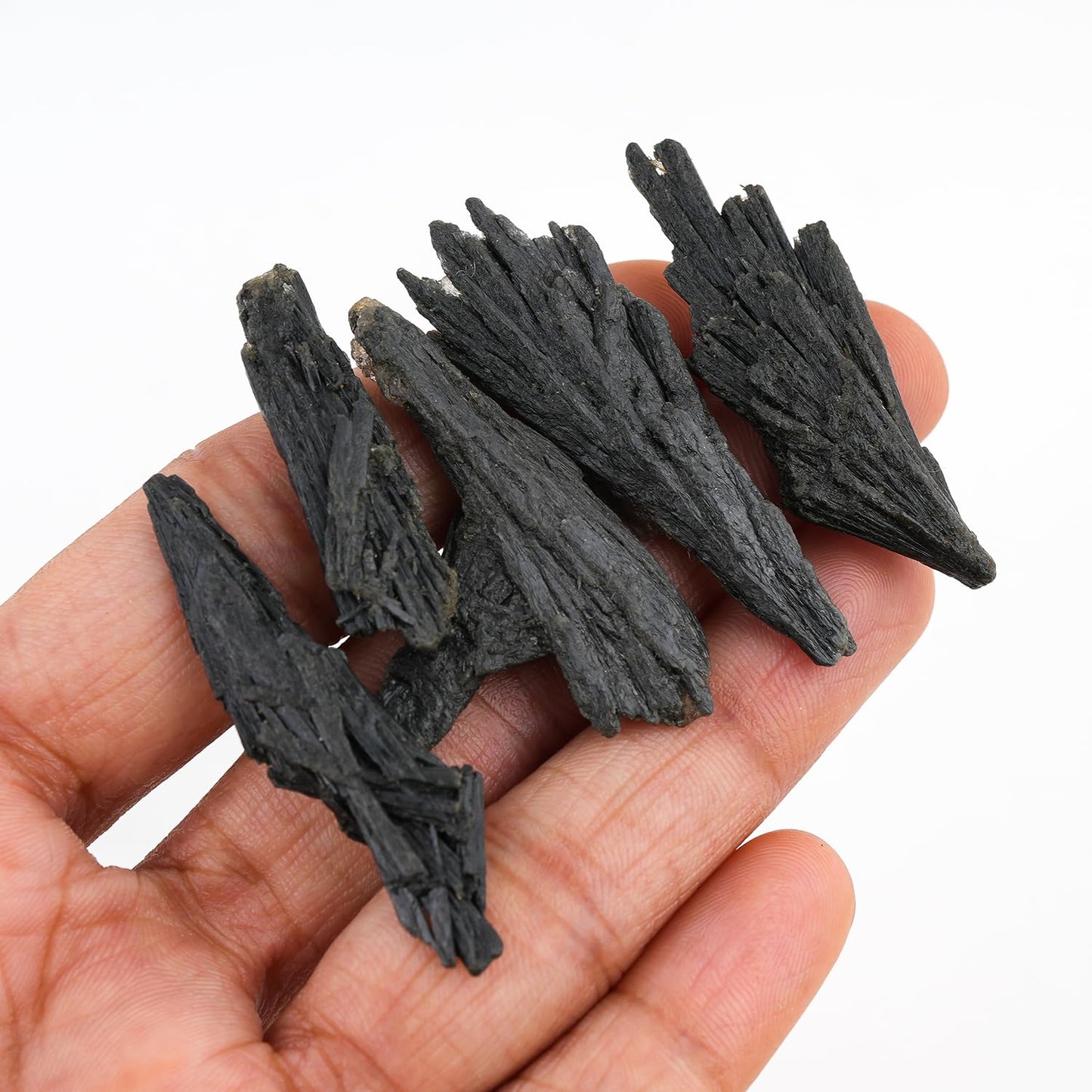 ColouredRocks 5pcs Black Kyanite Wings Crystals, Raw Stones, Rough Gemstones, Jewelry Making Supply, Cabbing, Polishing, Cutting, DIY, Crafts (50+ carats.) (20-30mm)