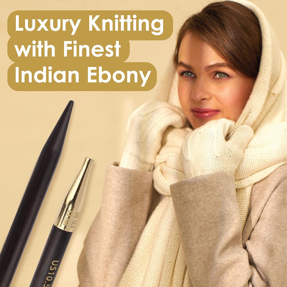 Lantern Moon Ebony Wood Interchangeable Circular Knitting Needles 5" (13cm) | US Size 17 (12mm)