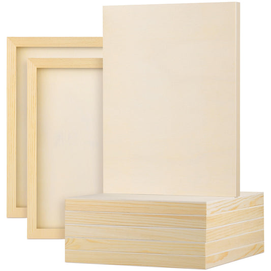Aodaer 8 Pack Wood Panels 9 x 12 Inch Wooden Panels Canvas Unfinished Craft Wood Boards Panels for Art Crafts Acrylic and Oil Painting Pouring DIY Projects