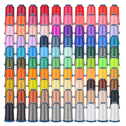 BAi Embroidery Thread Set, 100 Brilliant Colors,40WT (108D/2) Polyester Embroidery Machine Thread, 4000M Each Spool for Commercial Multi-Needle Embroidery Machines Embroidery Machines