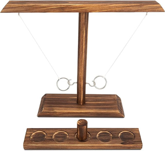 DreamToyz Ring Toss Games for Adults, Yard Games, Patio Decor, Outdoor Indoor Games, Wooden Hook and Ring Game for Bars, Home, Party, 15.7" X 13" Large Size
