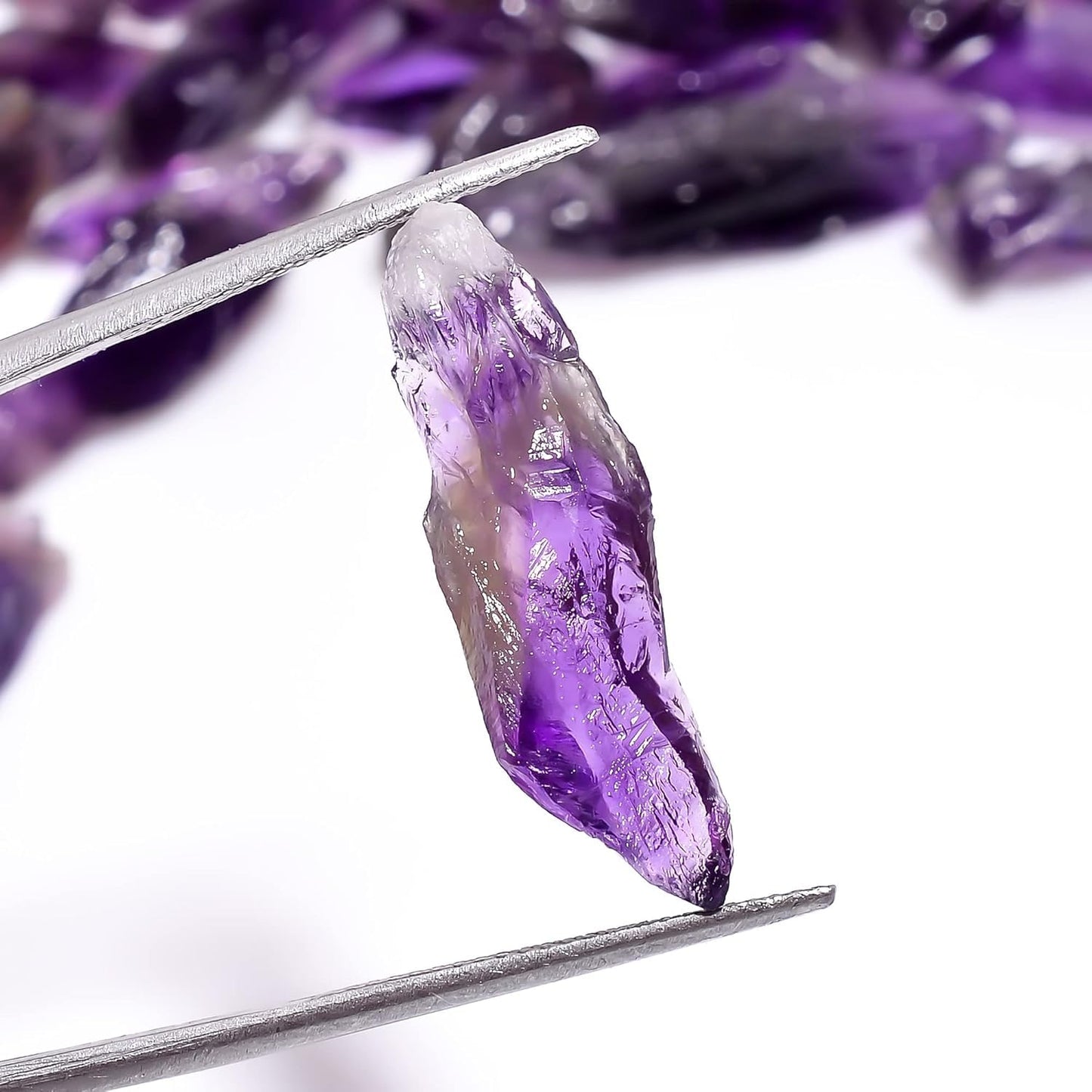 GEMKORA Wholesale Lot of 100 carats Raw Amethyst Pencil Rough Gemstone, Jewelry Making Supply (10 to 16mm) (35 to 40 pcs)