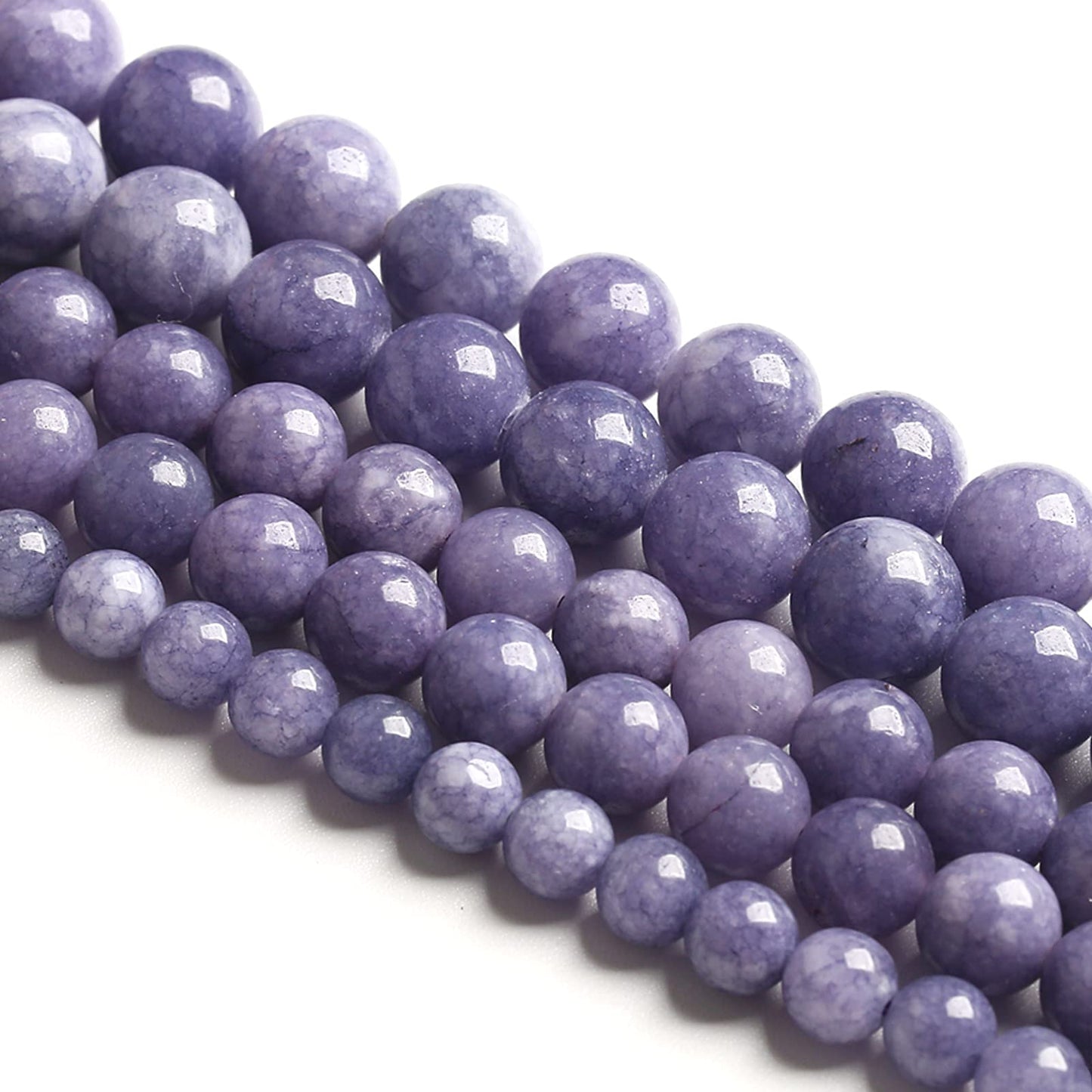 160PCS 4MM Lavender Purple Chalcedony Stone Loose Beads for Jewelry Making DIY Bracelet Necklace
