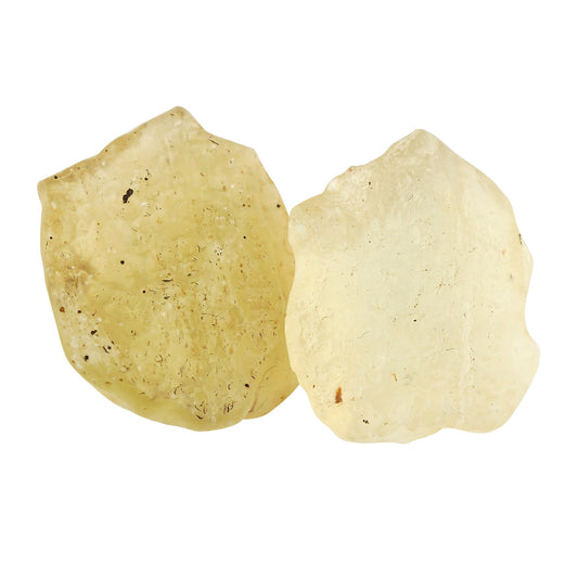 CRYSTALIS (8gm) (2pcs) Raw Libyan Desert Glass/Natural Golden Tektite, Rare Loose Gemstone Wholesale Bulk Rough Jewelry Making Supply, Wire Wrapping, DIY, Gem Collectibles (16-22mm)