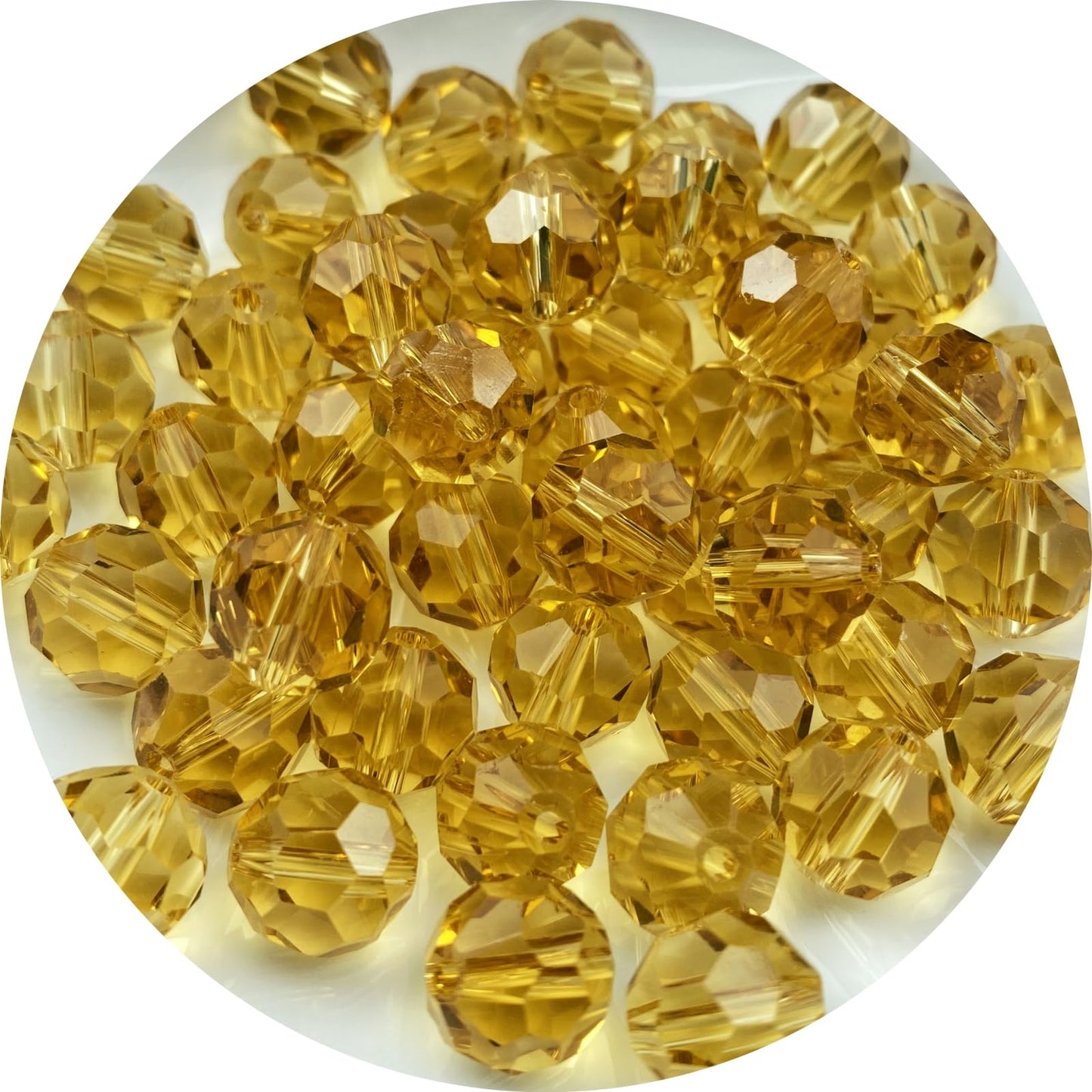 Xinhongo Crystal Glass Beads 100 Pieces 8mm Round Faceted Glass Spacer Beads for Jewelry Making Bracelet Earring Necklace DIY Craft Supplies(Champagne)