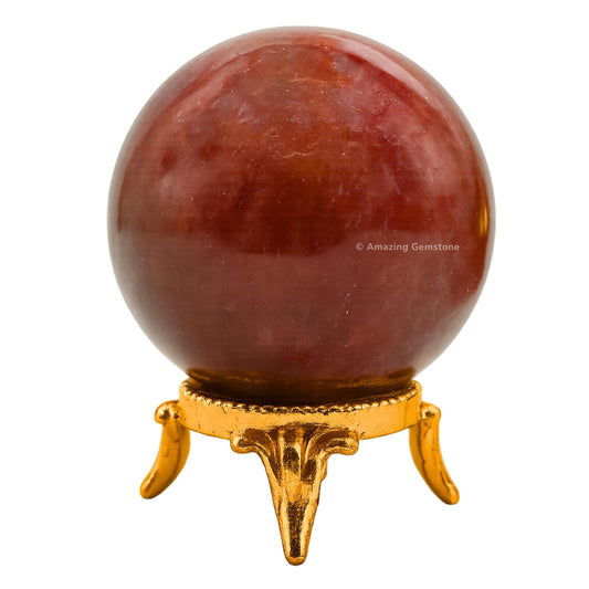 Amazing Gemstone Strawberry Quartz Crystal Ball with Stand - 2 Inches Crystal Sphere Meditation Balls for Witchcraft and Decorative Balls