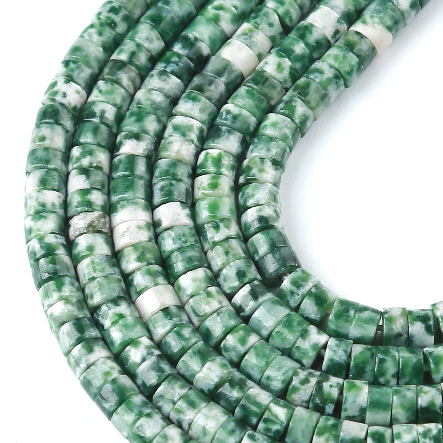 2x4MM 150PCS Verdant Jasper Tube Cylinder Rondelle Abacus Disk Spacer Loose Beads for Jewelry Making