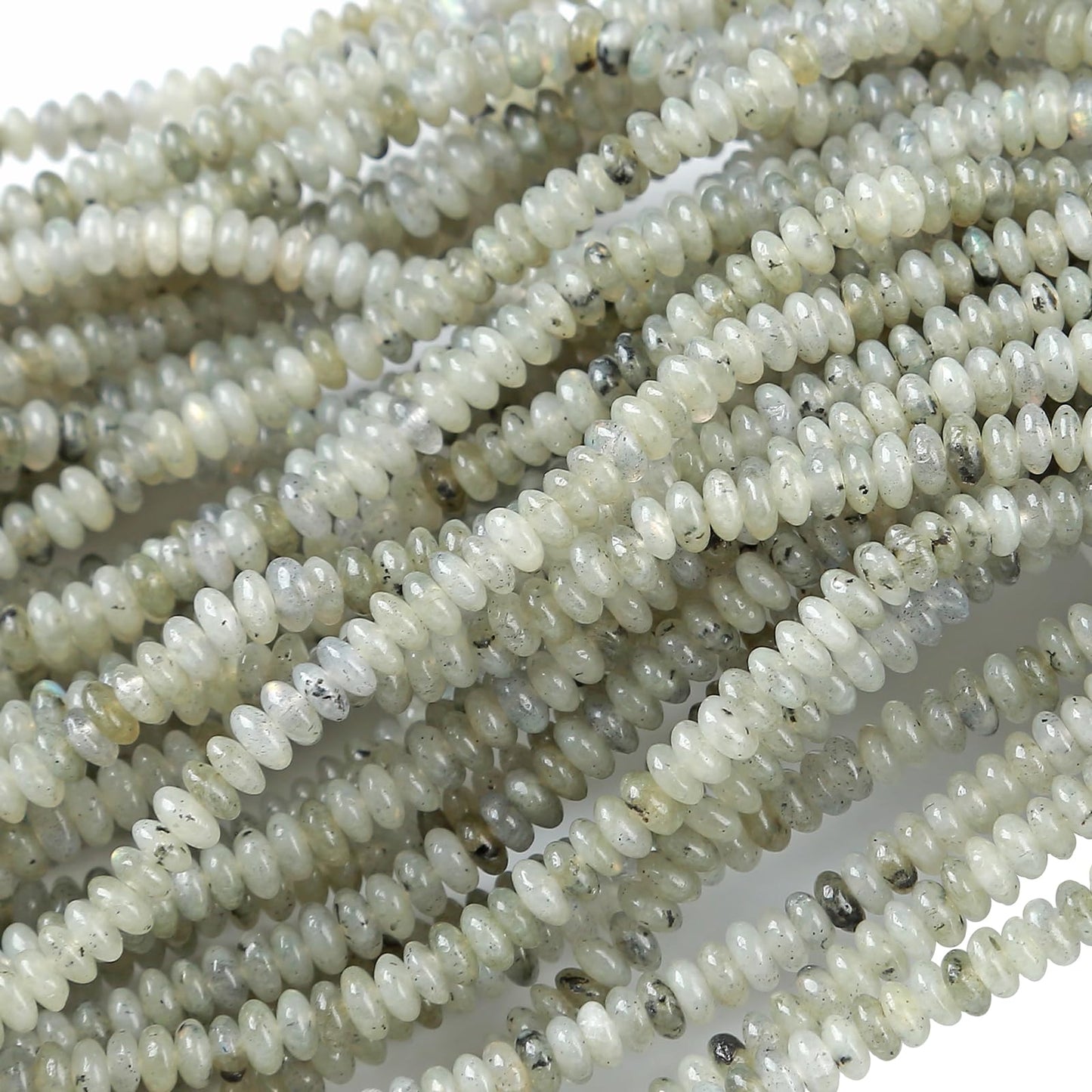 2x4MM 150PCS Grey Labradorite Tube Rondelle Abacus Disk Spacer Loose Beads for Jewelry Making