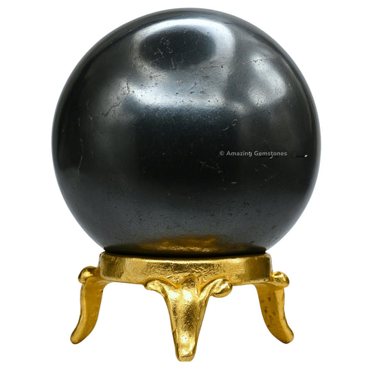 Amazing Gemstone Hematite Crystal Ball with Stand - 2 Inches Crystal Sphere Meditation Balls for Witchcraft and Decorative Balls