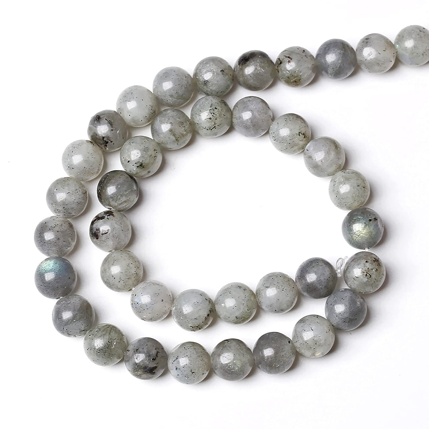 10MM 38PCS Natural Stone Gray Labradorite Larvikite Crystal Beads for Jewelry Making DIY Bracelet