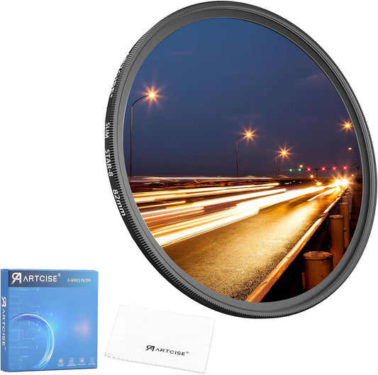 ARTCISE 8 (82mm) Star Filter Point Cross Screen Lens Filter for DSLR Camera Starburst Effect Filter for Night