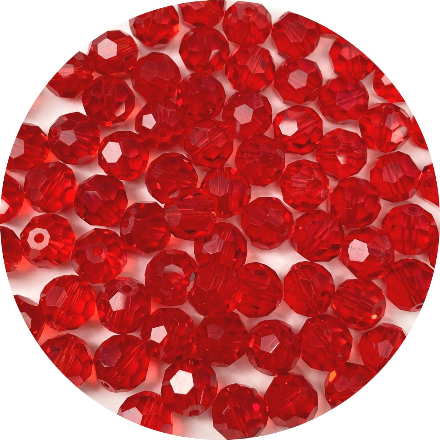 LIMAOLLY 40pcs 12mm Faceted Crystal Glass Beads Round Spacer Beads for Jewelry Making DIY Craft Making Necklace Bracelet Earring Wind Chimes Suncatchers Ornament(510-Red)