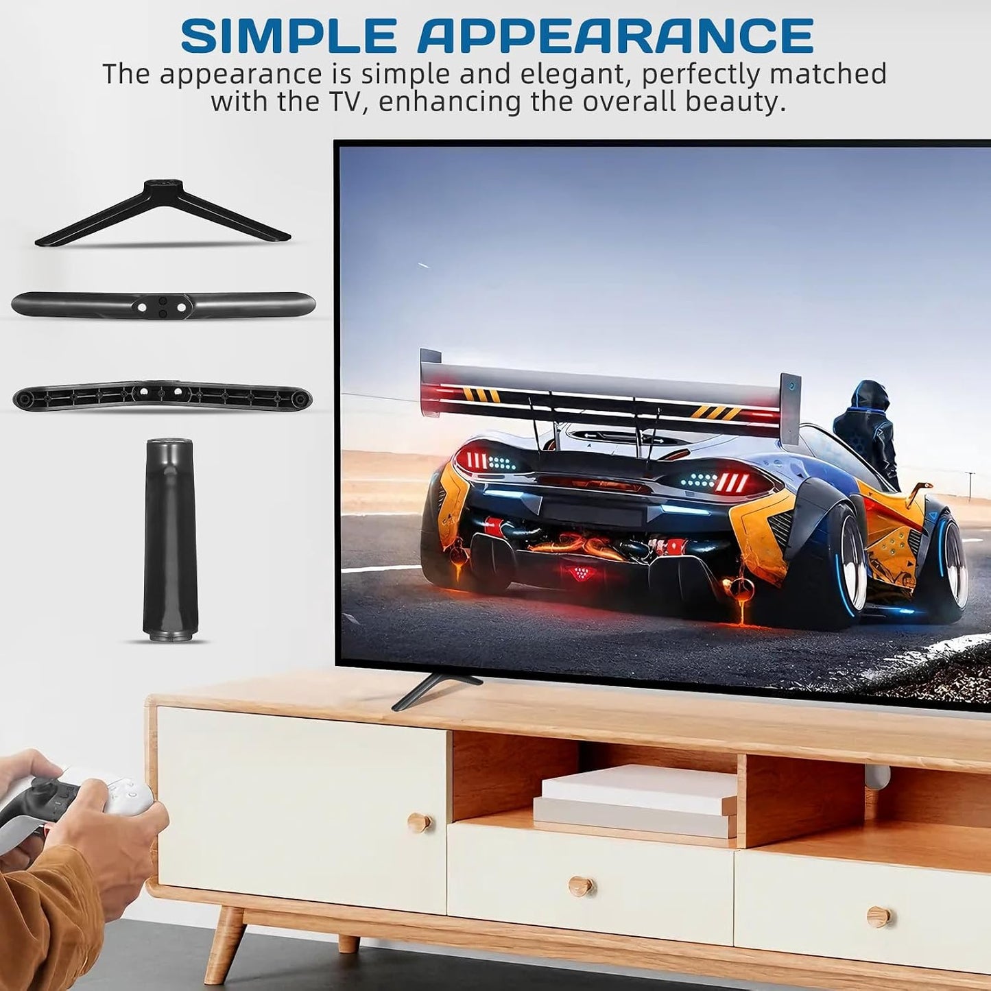 40 Inch 2pcs BESPORTBLE Tv Stand Legs Tv Base Plastic Replacement Pedestal Feet for Flat Screen Tv Living Room Bedroom