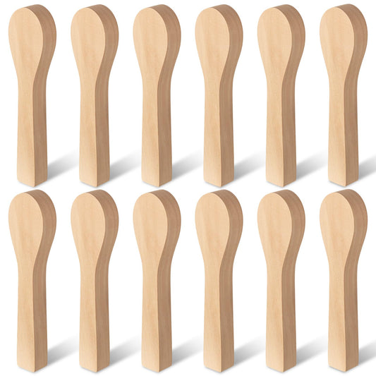 12Pcs Basswood Carving Blocks for Spoon Carving - Premium Unfinished Wood Blanks for Whittling Kit, Soft Wood for Carving, Hobby Craft Supplies for Beginners, Kids & Adults (Spoon Blank Set)