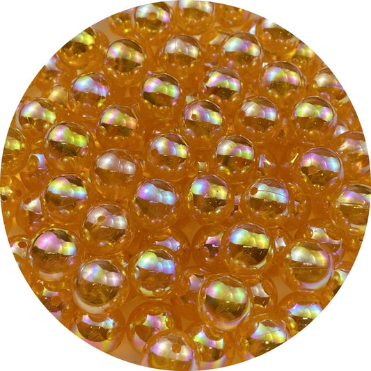 1000pcs Acrylic Round Beads 6mm AB Colors Craft Beads Round Spacer Beads with Holes for Earring Bracelet Necklace Key Chains Jewelry Making(Orange AB)