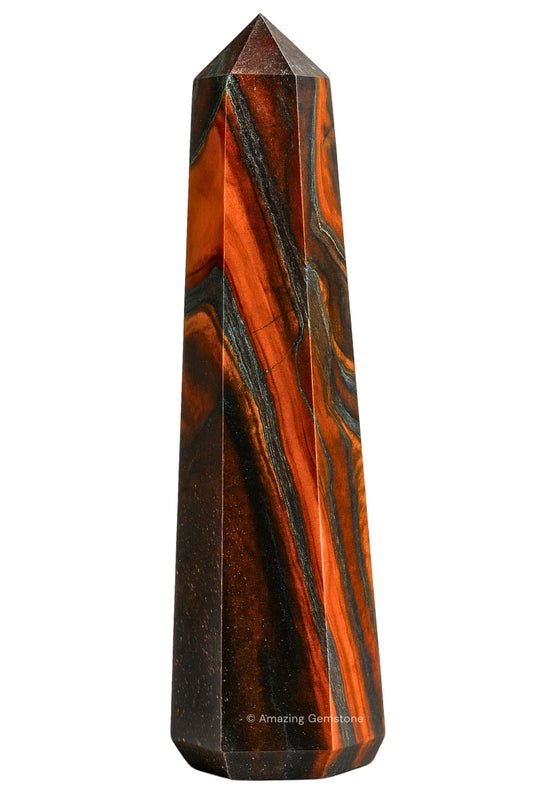 Amazing Gemstone Red Tiger Eye Crystal Towers - Natural Healing Crystal Point Obelisk for Reiki Healing and Crystal Grid (3" to 4" INCH)