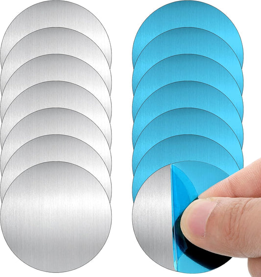 Azefnuhk 14 Pcs Strong Sticker Base for Magnets, Round Magnet, Phone Metal Plates for Magnetic Car Mount, Universal