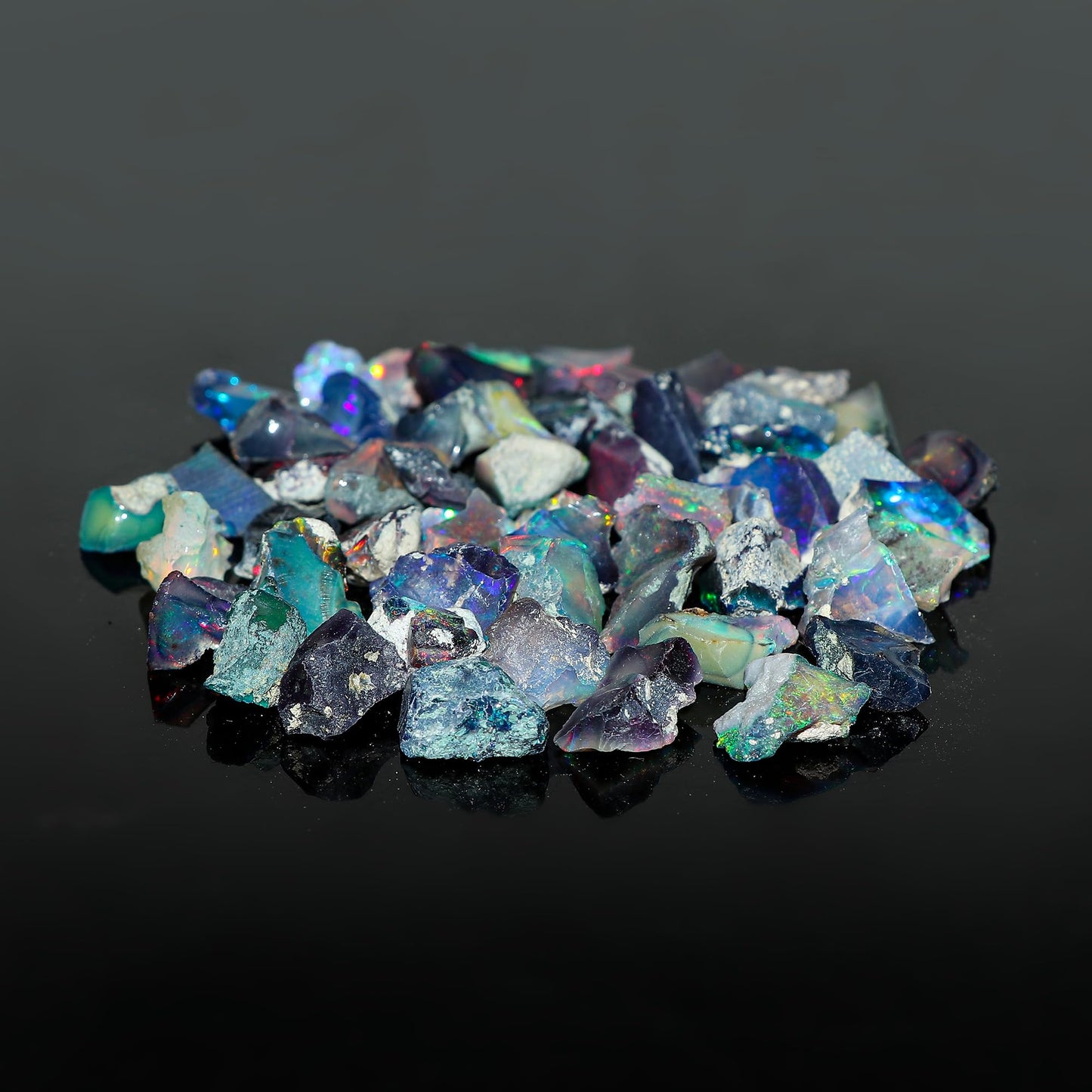 GEMKORA 10pcs Raw Black Opal Gemstone and Crystals, Wholesale Gemstone Lot, Rough Crystals, Rock Stones, Jewelry Making Supplies, DIY & Crafts, AA+ Grade, 6-10mm