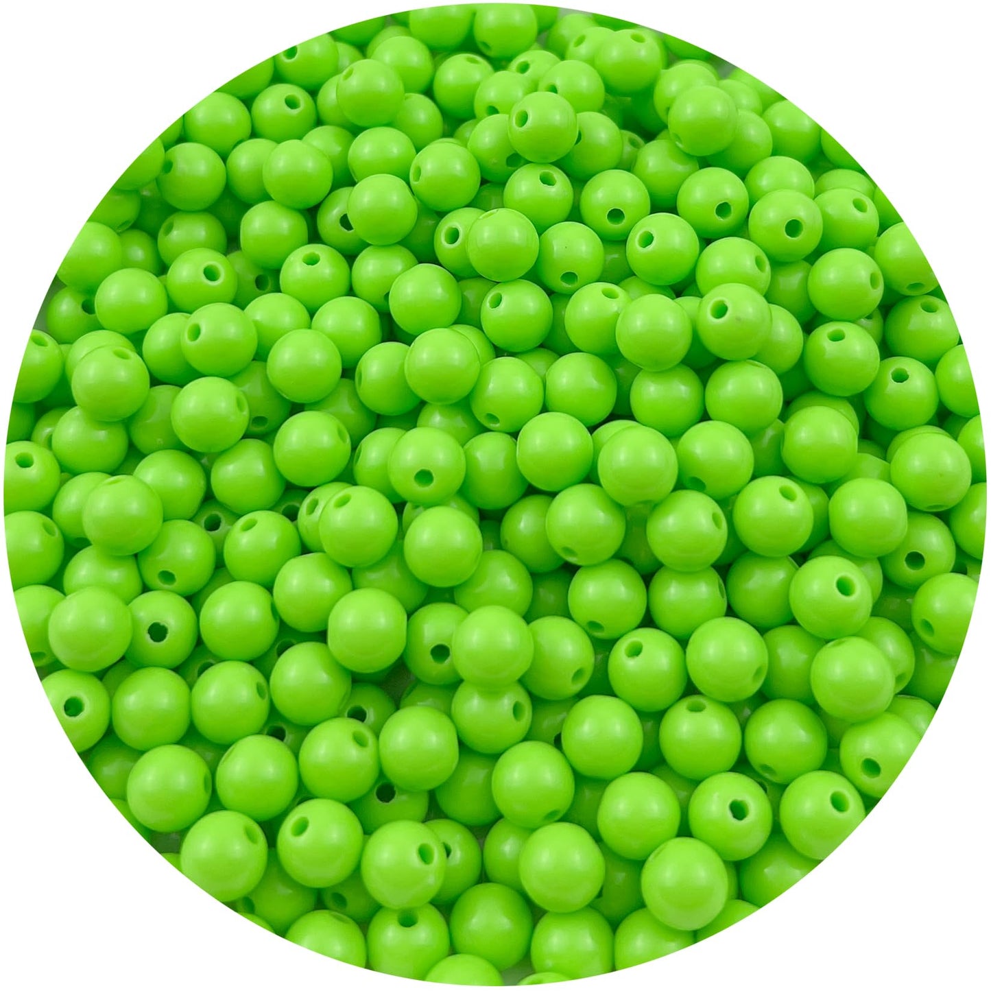Mulutoo 200Pieces 10MM Acrylic Round Beads Round Acrylic Balls Chunky Beads Smooth Spacer Plastic Pastel Beads Craft Beads for Necklace and Bracelet Making Crafting Supplies(197-fruit Green)