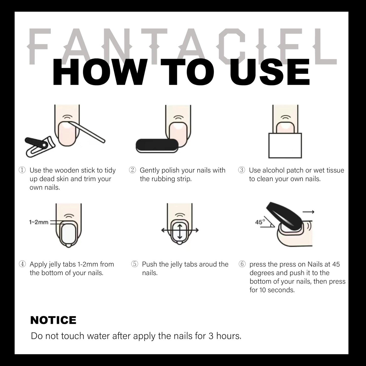 FANTACIEL 10 PCS Handemade Press On Nails Cat Eye Design Acrylic Nails Reusable Short Coffin Fake Nails Smile 156 M