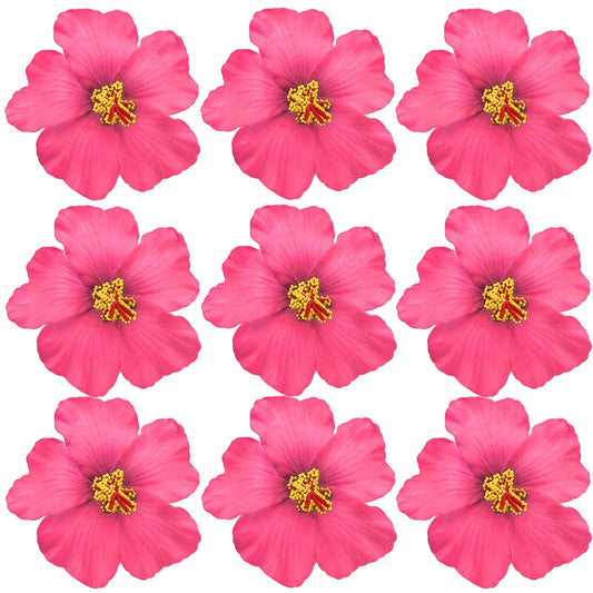 Arvintas 20 PCS Light Pink Hawaiian Faux Flowers Hibiscus Flowers Hawaii Party Summer Party DIY Foam Hibiscus Flower for Tabletop Decoration Favors Supplies (No Clip)