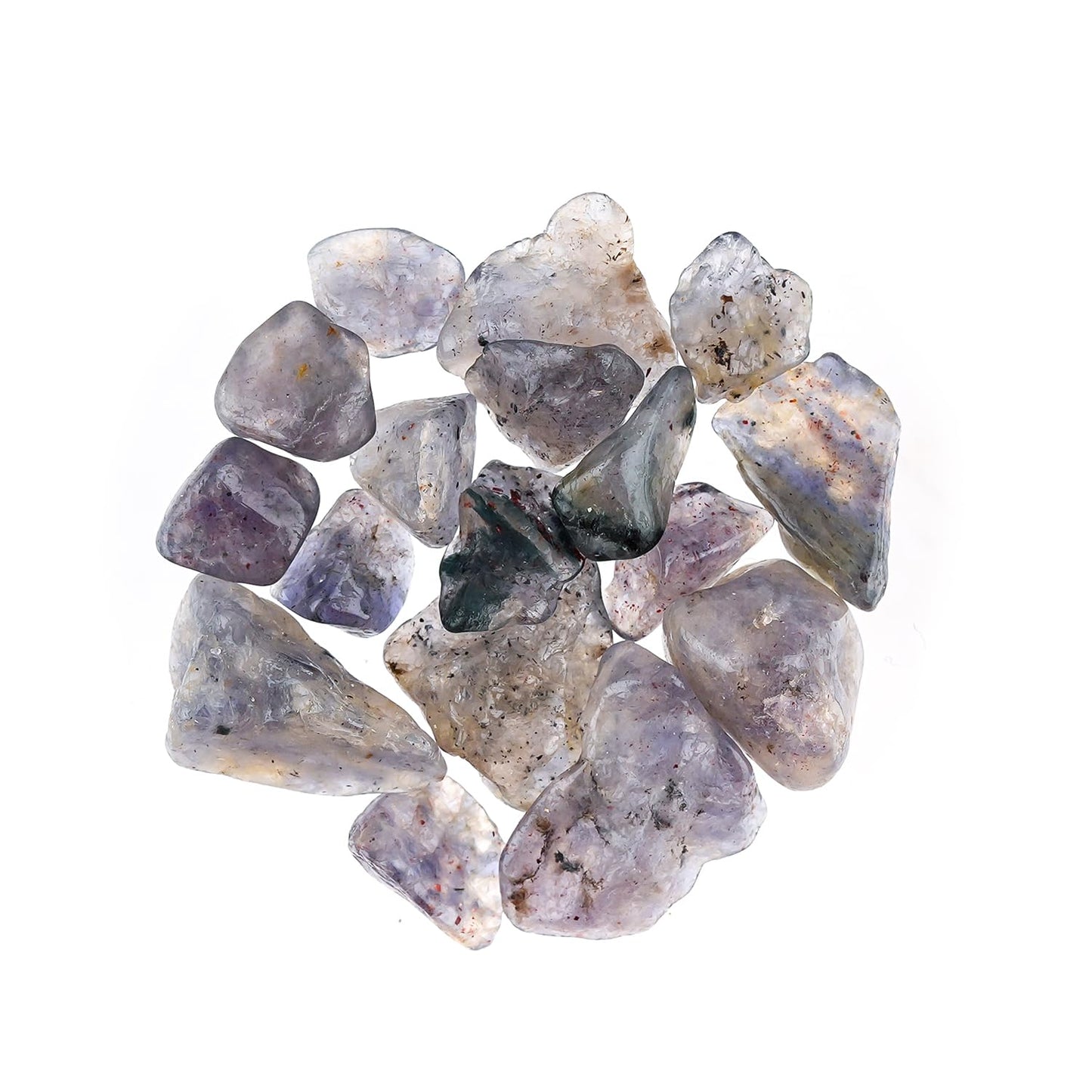 ColouredRocks 50 carats Purple Iolite Tumbled Crystals, Raw Stones, Rough Gemstones, Jewelry Making Supply, Cabbing, Polishing, Cutting, DIY, Crafts (14-16pcs) (8-12mm)