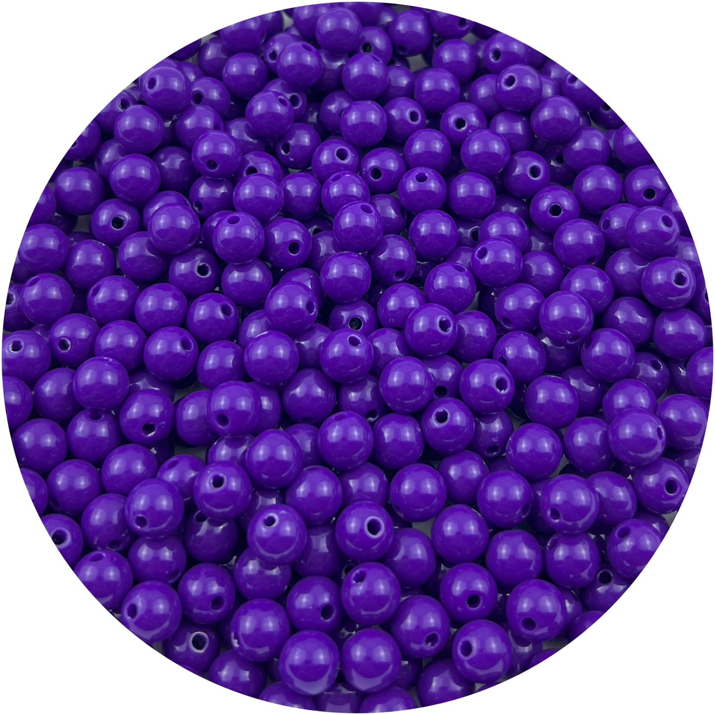 Mulutoo 1000 Pieces 6MM Acrylic Round Beads - Deep Purple