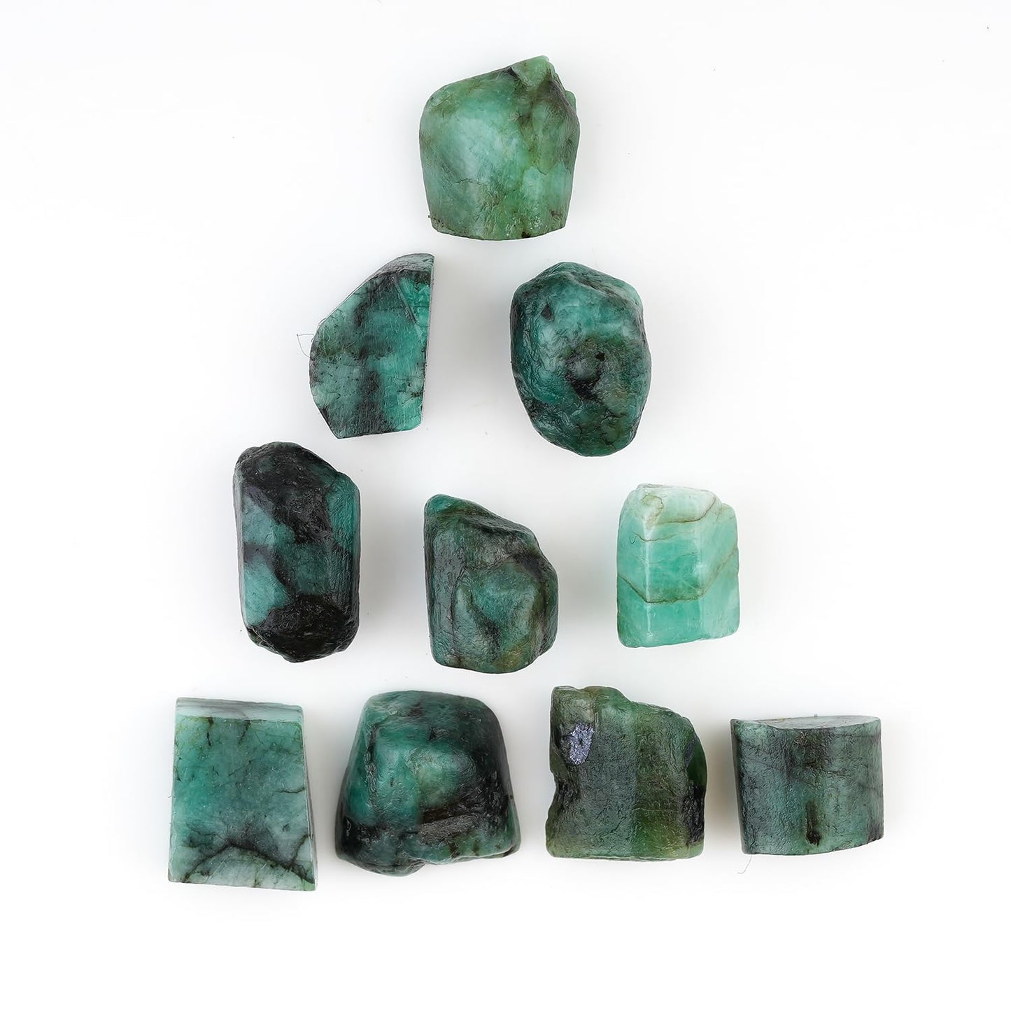 ColouredRocks 10pcs. Emerald Crystals, Raw Stones, Rough Gemstones, Jewelry Making Supply, Cabbing, Polishing, Cutting, DIY, Crafts (90+ carats.) (10-15mm)