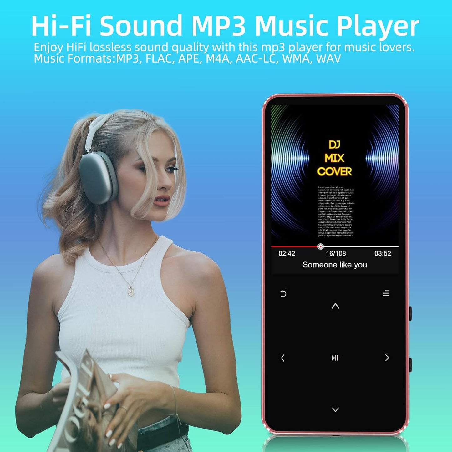CONODO Mp3 128GB Mp3 32GB Player Bluetooth with Speaker,HiFi Sound Music Player with Bluetooth,FM Radio, Recorder