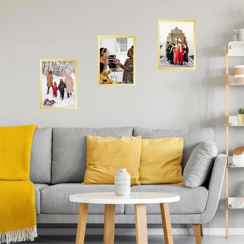 JCJMY 13x18 Gold Picture Frame - Versatile Horizontal & Vertical Wall Hanging for Photos & Posters