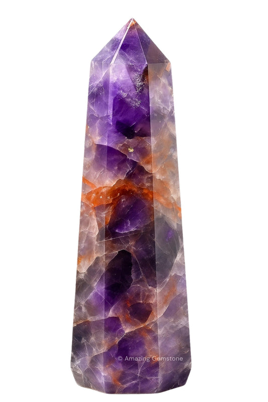 Amazing Gemstone Amethyst Chevron Crystal Towers ~ Natural Healing Crystal Point Obelisk for Reiki Healing and Crystal Grid (3" to 4" INCH)