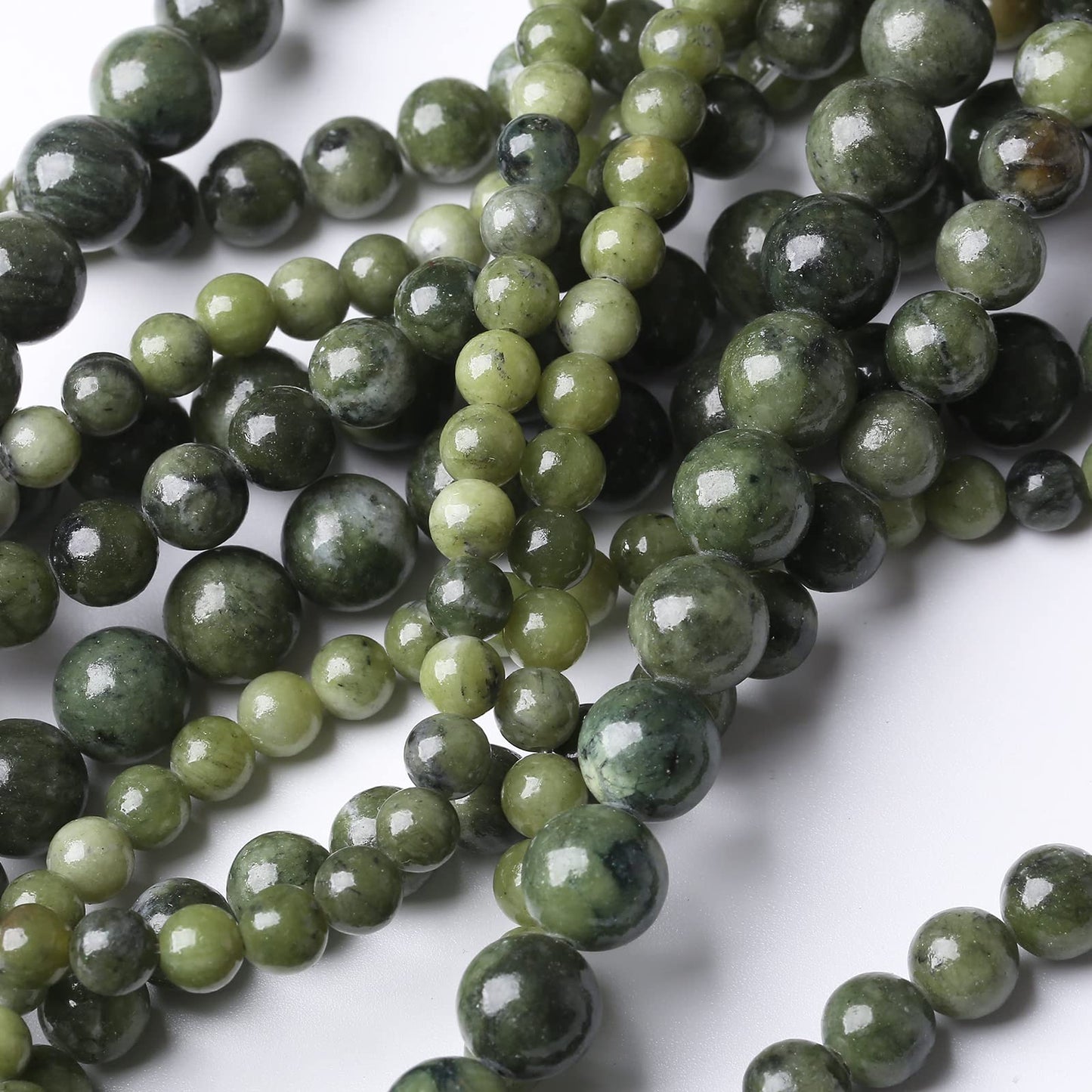 32PCS 12MM Natural Southern Jade Beads Round Loose Stone Beads for Jewelry Making DIY Energy Stone Healing Power Bracelet 15"