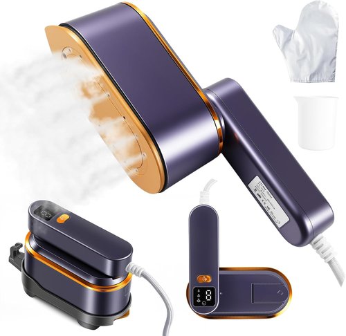 Droyek Portable Travel Steamer - 1200W Powerful 2-in-1 Iron & Steamer | Fast Heat in 10s, 150ml Tank