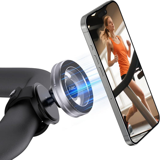A2C Phone Holder for Peloton Bike, Stroller Phone Holder with Strong Magnets, Adjustable Strap Phone Mount for Shopping