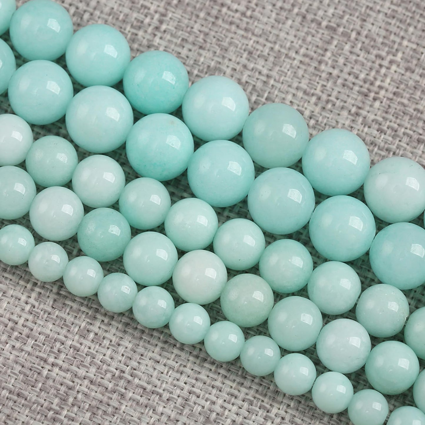 90PCS 8MM Natural Stone Amazonite Chalcedony Loose Beads for Jewelry Making DIY Bracelet Necklace 2 Strands