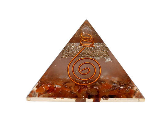 Amazing Gemstone Large Orgone Pyramid | Glow in Dark Carnelian Pyramid Crystal | Orgonite Pyramid | Organ Pyramids Positive Energy Healing