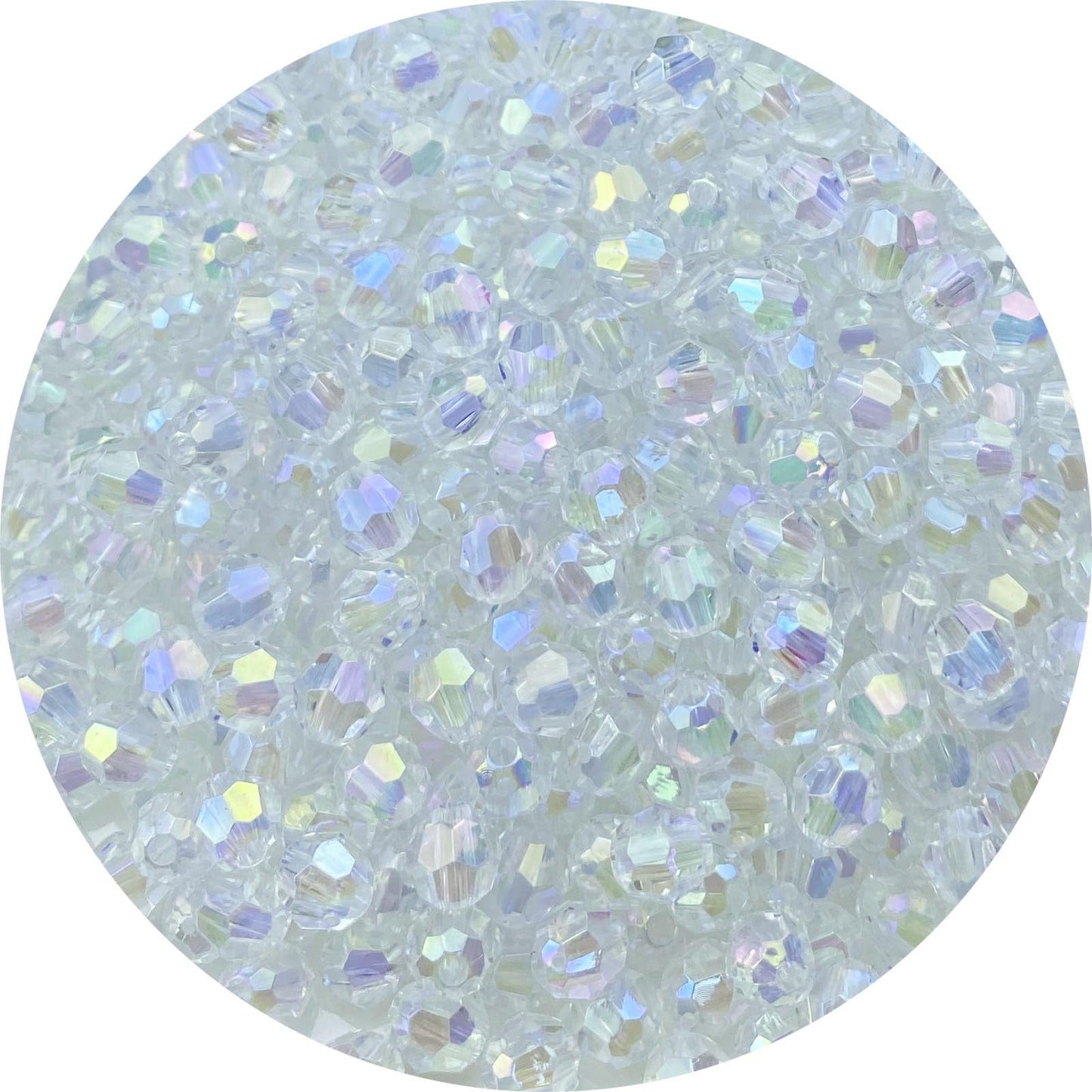 Tingoons 1000 PCS 6mm Acrylic Faceted Spacer Beads AB Color Glossy Round Loose Beads for Jewelry Making Bracelet Necklace Earring Ornament Wind Chimes Key Chains(Transparent AB)