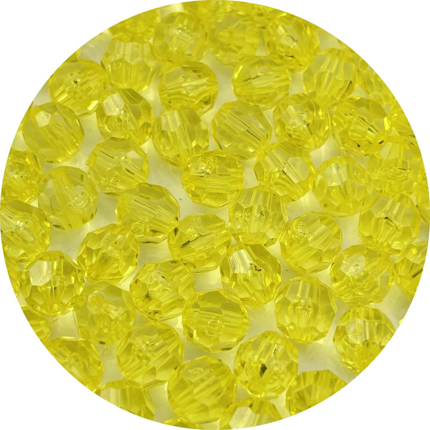 YUEXIGO 100pcs 12mm Acrylic Round Faceted Beads for Crafts Faceted Spacer Beads for Sewing Crafts Decoration Necklaces Bracelets Earrings Jewelry Making(Lemon Yellow)