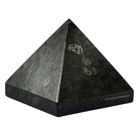 Amazing Gemstone Nuummite Pyramid Crystal Healing Stones - 2" Great Pyramid Figurine of Natural Stone Pyramid for Meditation, Reiki, Chakra Balancing and Crystal Pyramids Grid
