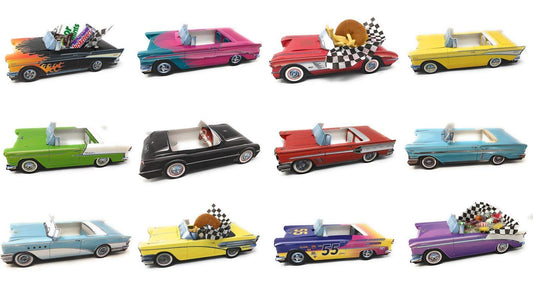 12 Classic Car Party Food Boxes with Wax Paper - 1950's GM Collection