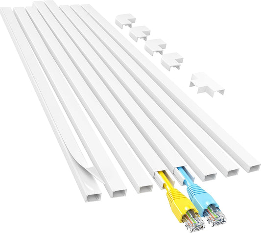 Yecaye 113in 2 W0.59in H0.4in, Cord Hider, One-Cord Cable Concealer, Cord Covers for Wires on Wall, Easy Install Cable